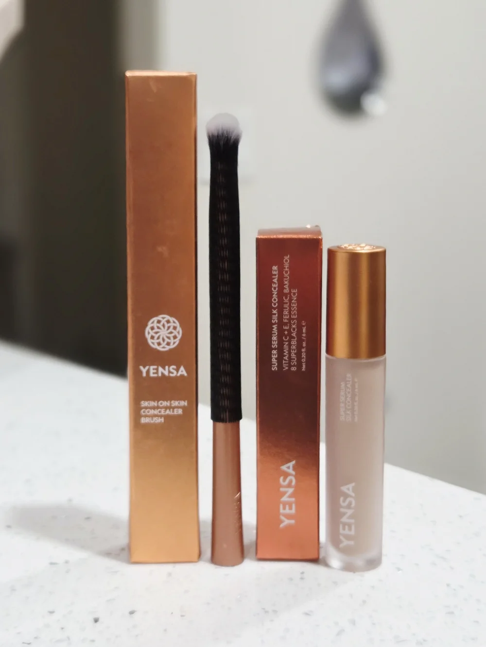 Skin-On-Skin Concealer in Peachy Nude & Application Brush